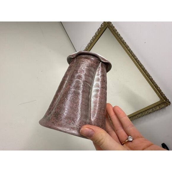 Unique Vintage Purple Gray Signed Pottery Vase - Picture 4 of 10